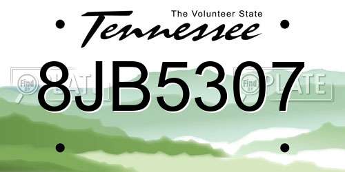 8JB5307 Tennessee License Plate