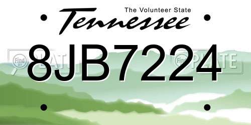 8JB7224 Tennessee License Plate