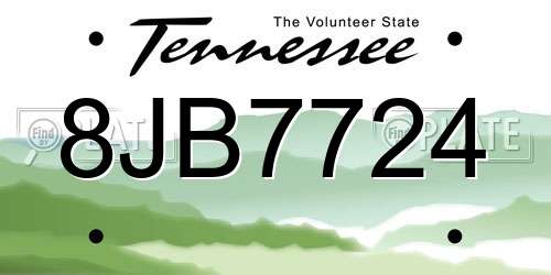 8JB7724 Tennessee License Plate