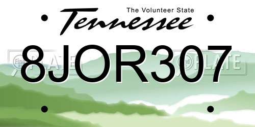 8JOR307 Tennessee License Plate