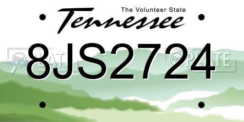 8JS2724 Tennessee License Plate