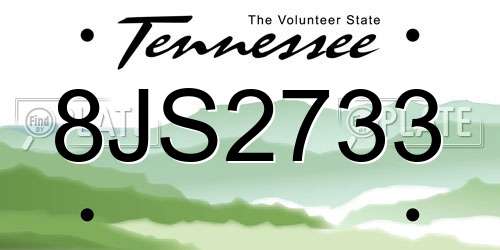 8JS2733 Tennessee License Plate