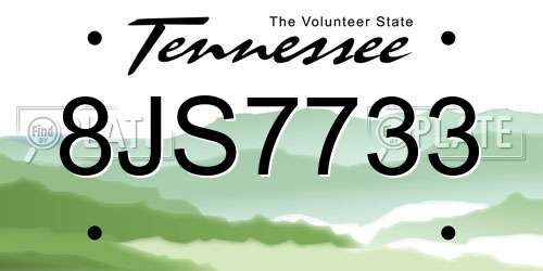 8JS7733 Tennessee License Plate