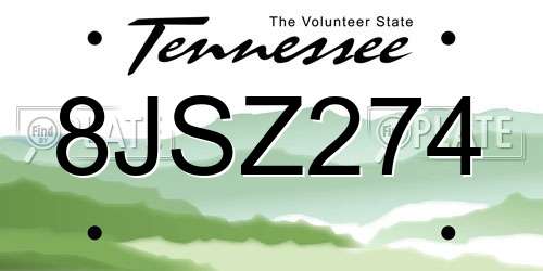 8JSZ274 Tennessee License Plate