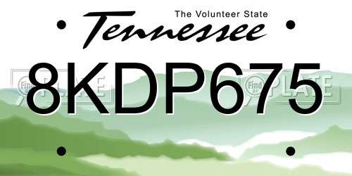 8KDP675 Tennessee License Plate