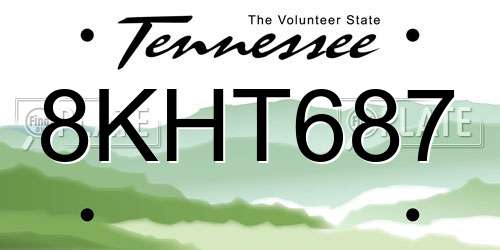 8KHT687 Tennessee License Plate