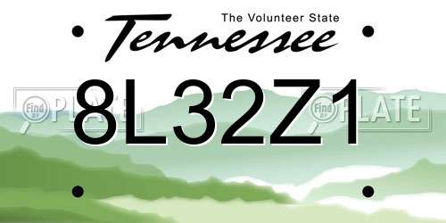 8L32Z1 Tennessee License Plate