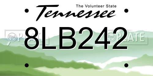 8LB242 Tennessee License Plate