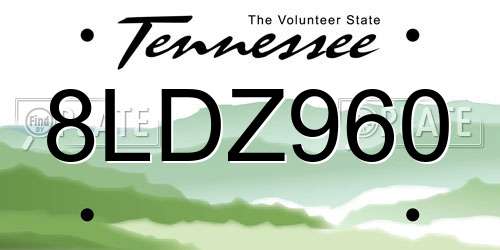 8LDZ960 Tennessee License Plate