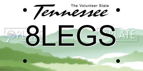 8LEGS Tennessee License Plate