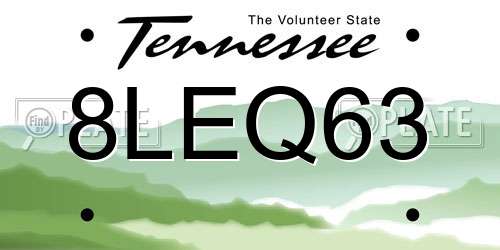 8LEQ63 Tennessee License Plate