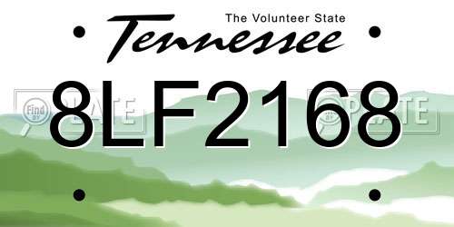 8LF2168 Tennessee License Plate