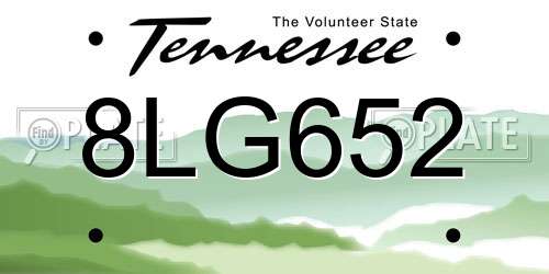 8LG652 Tennessee License Plate