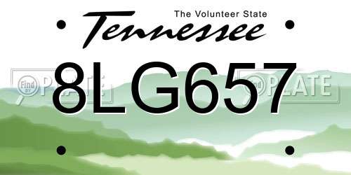 8LG657 Tennessee License Plate