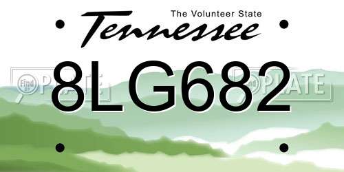 8LG682 Tennessee License Plate