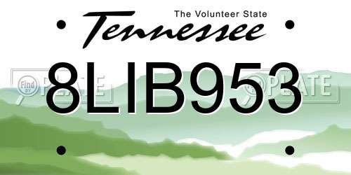 8LIB953 Tennessee License Plate