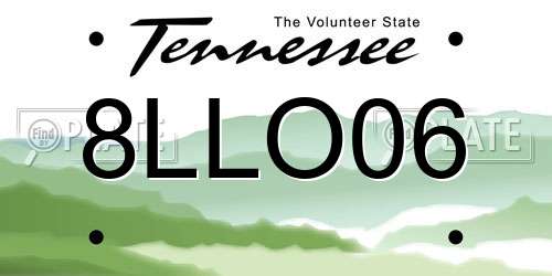 8LLO06 Tennessee License Plate