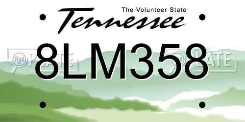 8LM358 Tennessee License Plate