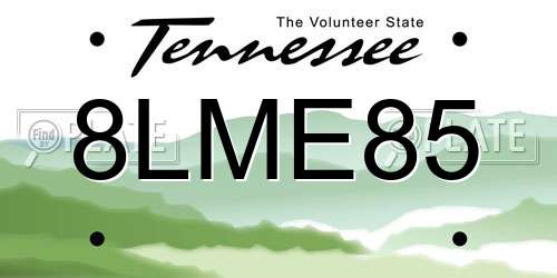 8LME85 Tennessee License Plate