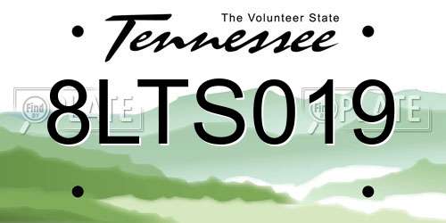8LTS019 Tennessee License Plate