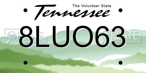 8LUO63 Tennessee License Plate