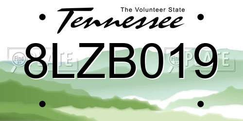 8LZB019 Tennessee License Plate