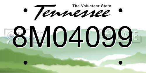 8M04099 Tennessee License Plate