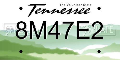 8M47E2 Tennessee License Plate
