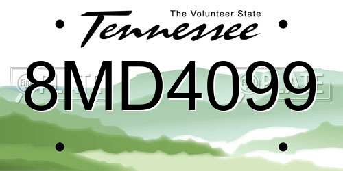 8MD4099 Tennessee License Plate