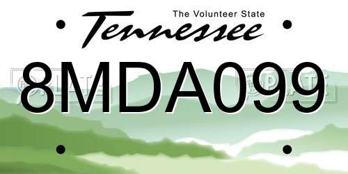 8MDA099 Tennessee License Plate