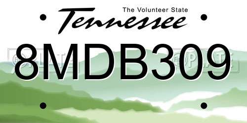 8MDB309 Tennessee License Plate