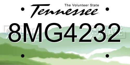 8MG4232 Tennessee License Plate