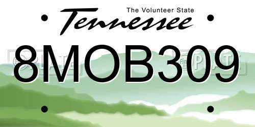8MOB309 Tennessee License Plate