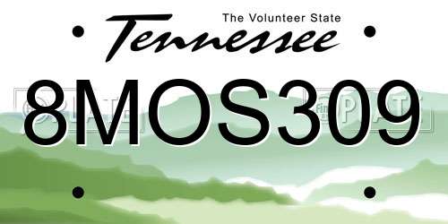 8MOS309 Tennessee License Plate