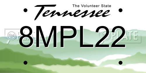 8MPL22 Tennessee License Plate