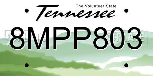 8MPP803 Tennessee License Plate