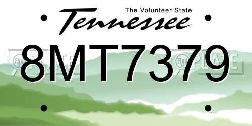 8MT7379 Tennessee License Plate