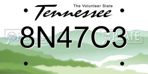 8N47C3 Tennessee License Plate