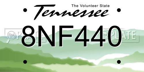 8NF440 Tennessee License Plate