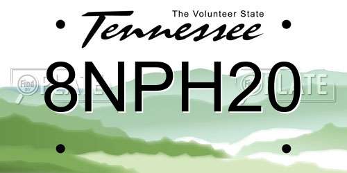 8NPH20 Tennessee License Plate