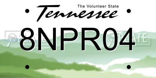 8NPR04 Tennessee License Plate