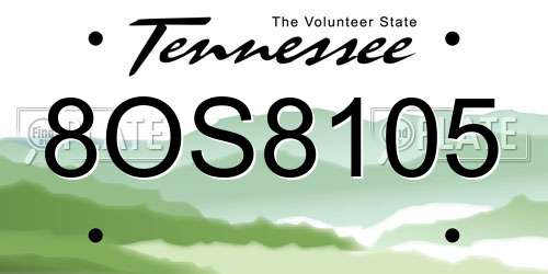 8OS8105 Tennessee License Plate