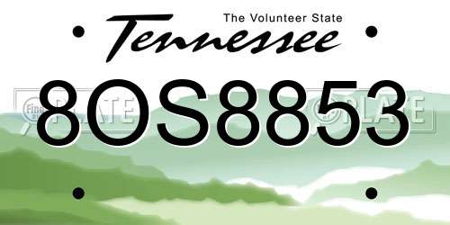 8OS8853 Tennessee License Plate