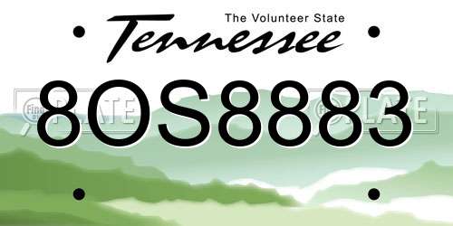 8OS8883 Tennessee License Plate