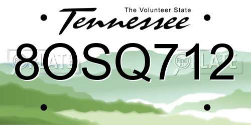 8OSQ712 Tennessee License Plate