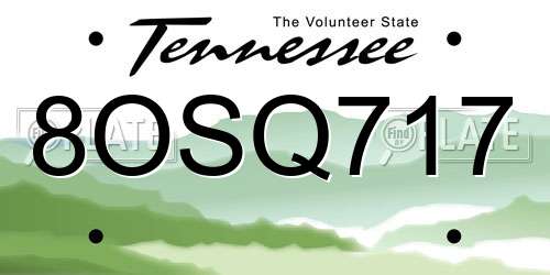 8OSQ717 Tennessee License Plate