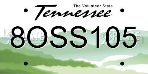8OSS105 Tennessee License Plate