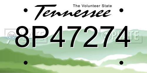 8P47274 Tennessee License Plate