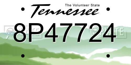 8P47724 Tennessee License Plate