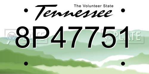 8P47751 Tennessee License Plate